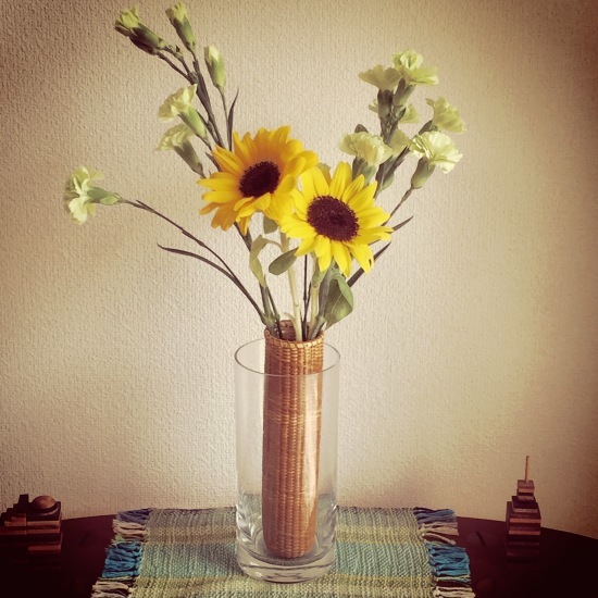 Sunflowers in Nantucket Basket vase_f0197215_21302844.jpg