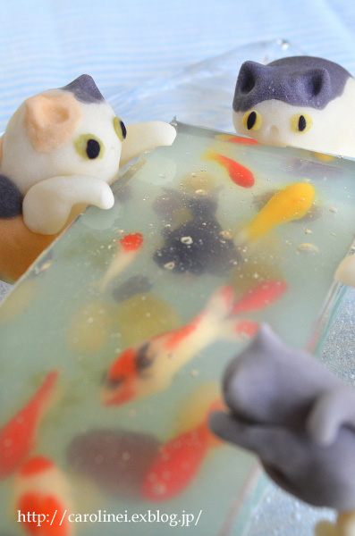 「猫ぐらし」夏号掲載の、夏らしい猫スイーツ　Laura\'s Japanese Summer Cat Cakes_d0025294_1724751.jpg