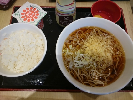 9/2夜勤明け 生蕎麦いろり庵きらく豊田店 ヱビスビール小瓶¥300+朝そばセット(納豆)¥420_b0042308_4384693.jpg