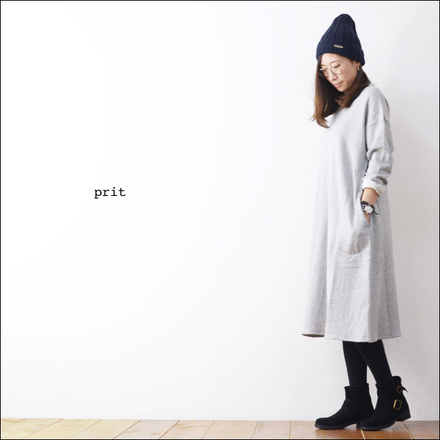 prit [プリット] 32/1コットンシルクTOP杢裏毛起毛ボトルネックワンピース [90630] LADY\'S_f0051306_12432334.jpg