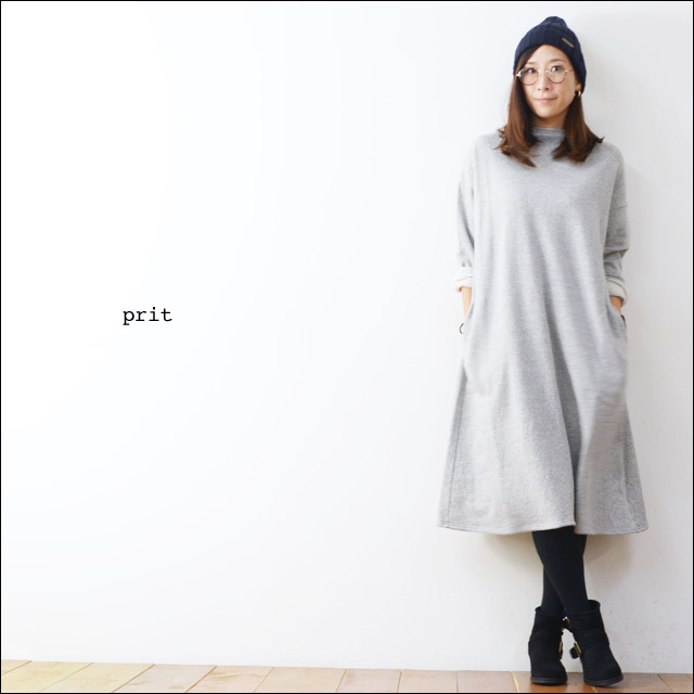 prit [プリット] 32/1コットンシルクTOP杢裏毛起毛ボトルネックワンピース [90630] LADY\'S_f0051306_12432377.jpg