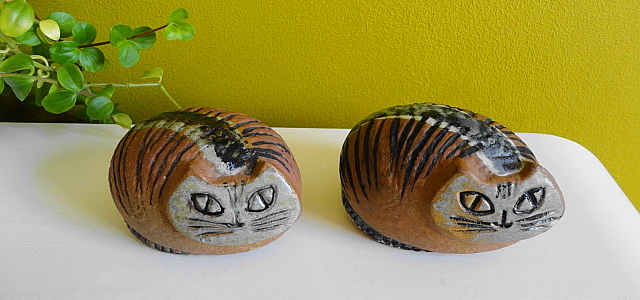 リサラーソン　丸まった猫　工芸品　置物　Lilla Zoo 猫 ヴィンテージ Lilla Zoo/小さな動物園シリーズ Katt 丸まったネコ リサ