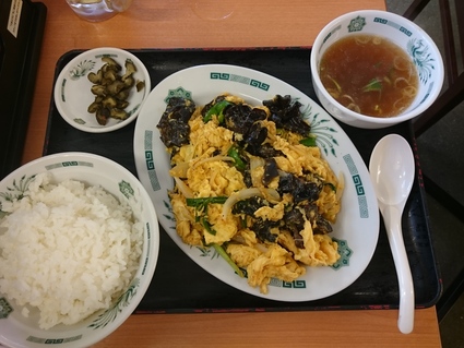 9/10夜勤明け 生ビール+玉子とキクラゲ炒め定食ほか@日高屋立川南口駅前店_b0042308_1843011.jpg