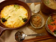 9/11晩ごはん:挽肉とマッシュポテトのグラタン_a0116684_18301855.jpg