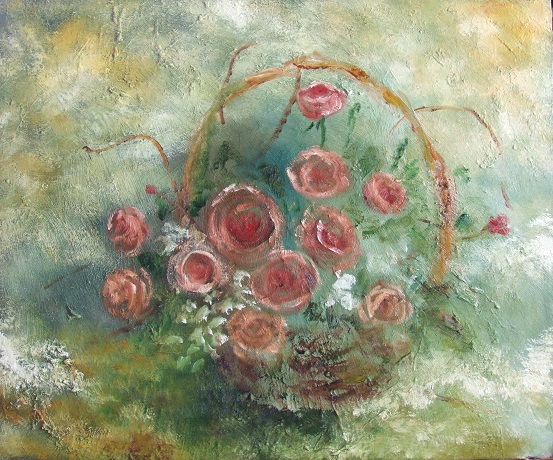 薔薇のアレンジの油絵手順その1_b0089338_15584623.jpg