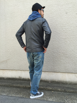 Put on the”FLIP ZIP LEATHER JACKET”②_d0227059_18500216.jpg