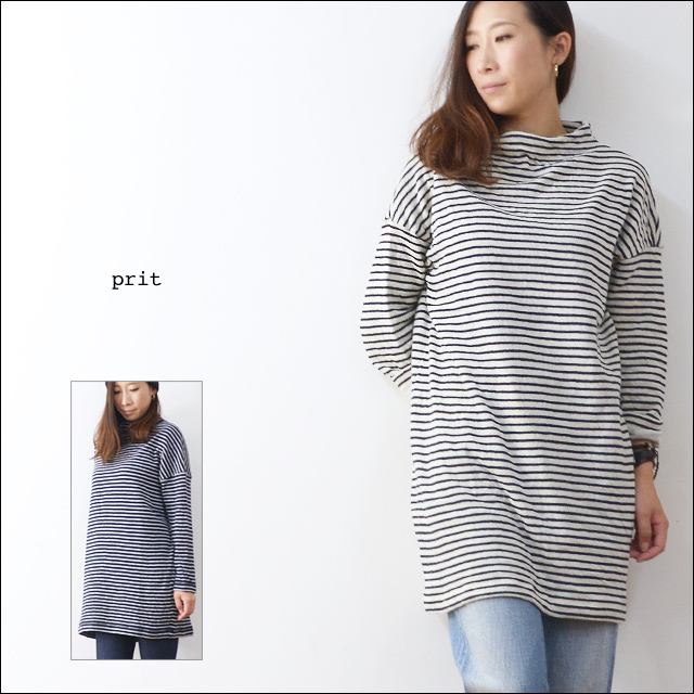 prit [プリット] 1/25ウール綿接結ボーダーボトルネックチュニック[90685] LADY\'S_f0051306_20415713.jpg