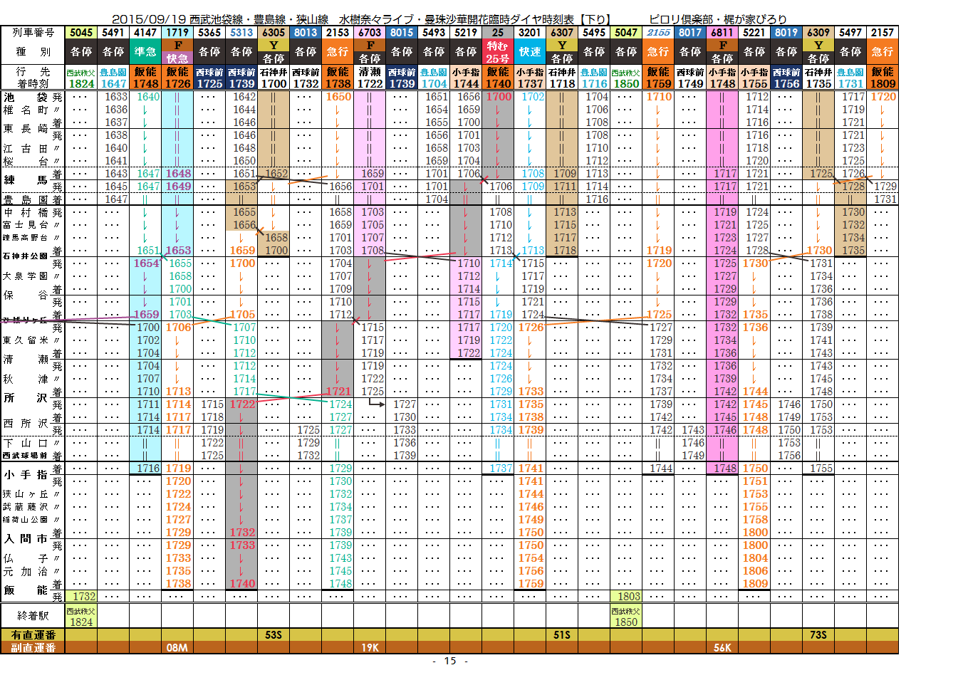 2015/09/19 西武 水樹奈々ライブ・曼珠沙華臨時時刻表_c0153149_23463585.png