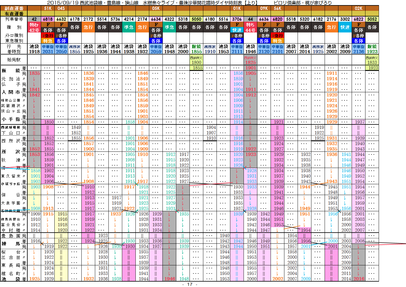 2015/09/19 西武 水樹奈々ライブ・曼珠沙華臨時時刻表_c0153149_23524161.png