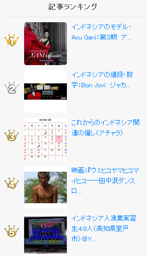 exblog ガドガド (インドネシアのあれこれ情報)の記事ランキング (2015/9/18)_a0054926_17524792.png