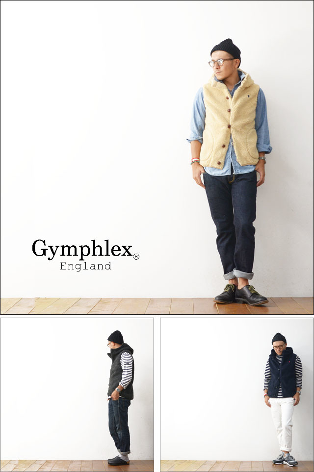 Gymphlex [ジムフレックス] クルミボタン ボアフードベスト [J-1069PL]  MEN\'S_f0051306_12002961.jpg