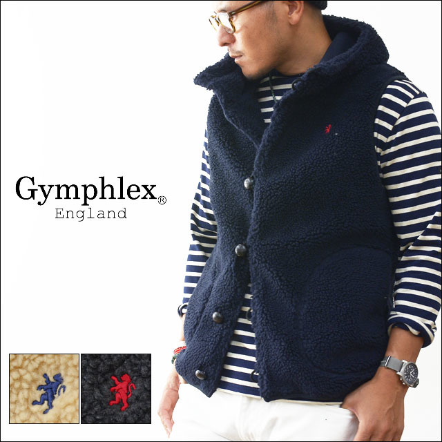 Gymphlex [ジムフレックス] クルミボタン ボアフードベスト [J-1069PL]  MEN\'S_f0051306_12002997.jpg