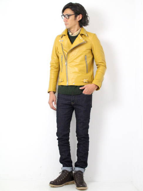 SEVESKIG グリーン ダブルライダースジャケット 2着目のライダースジャケットは、色で選びますか?素材で選びますか