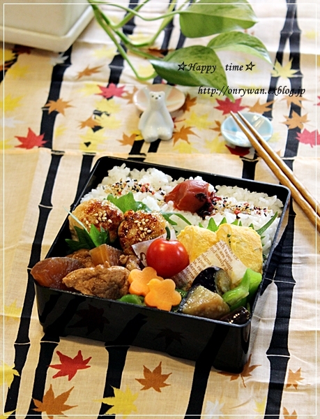 椎茸つくねの甘辛焼き弁当♪_f0348032_18372625.jpg