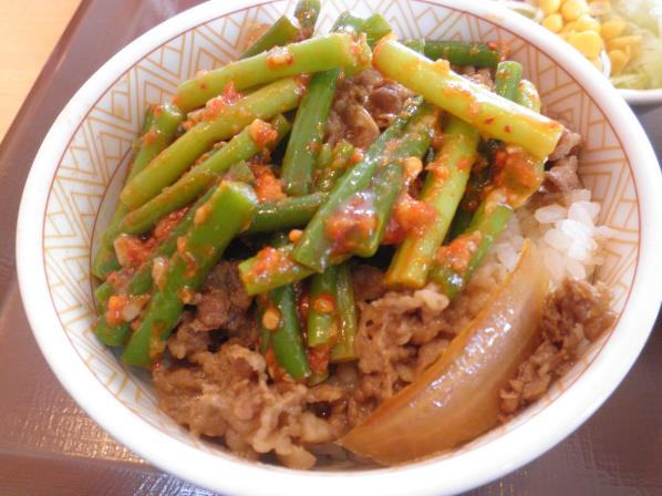 すき家のニンニクの芽牛丼　　　宝塚中筋店_c0118393_11303693.jpg