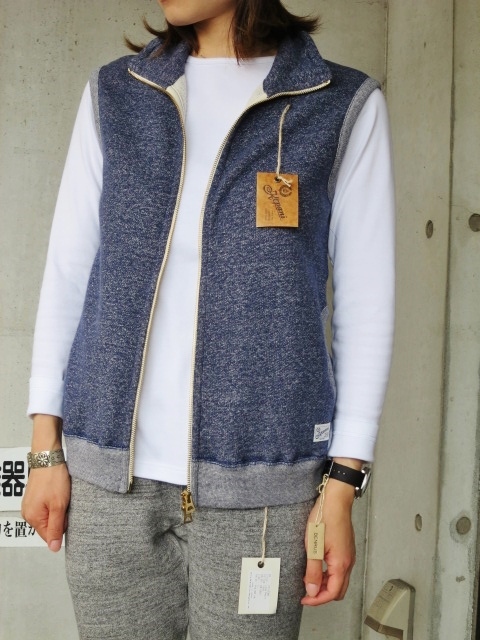 今時期に・・・これからの季節もIN!にOUT!に◎◎ Kepani ・・・ MELANGE SWEAT ZIP VEST (再)_d0152280_1023692.jpg
