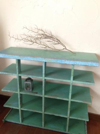 新作 古いミントグリーンの棚 : 流木と古道具のアトリエ KO