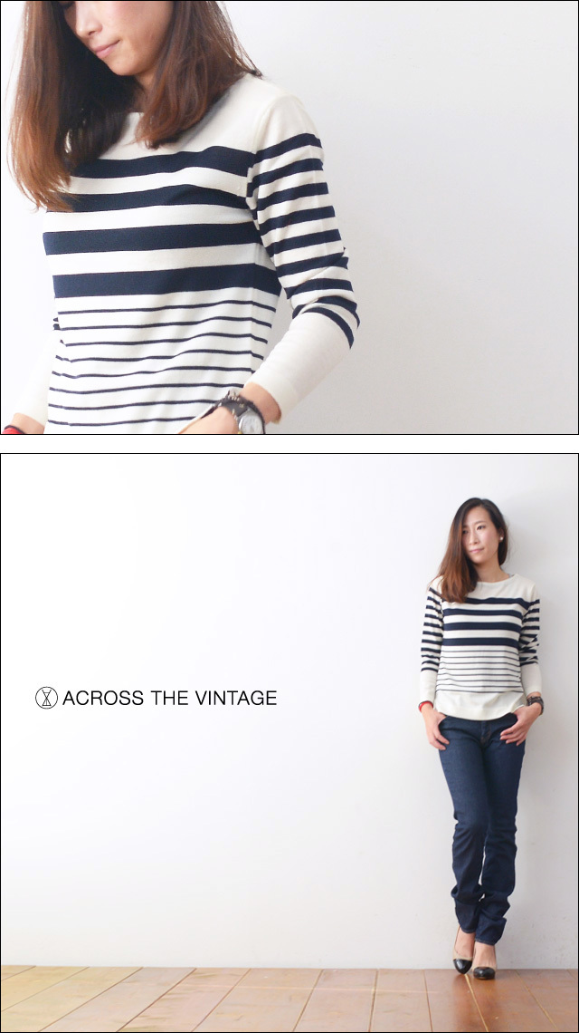 ACROSS THE VINTAGE [アクロス ザ ヴィンテージ] 14Gボーダーバスクセーター [502Q7605] LADY\'S_f0051306_10085449.jpg