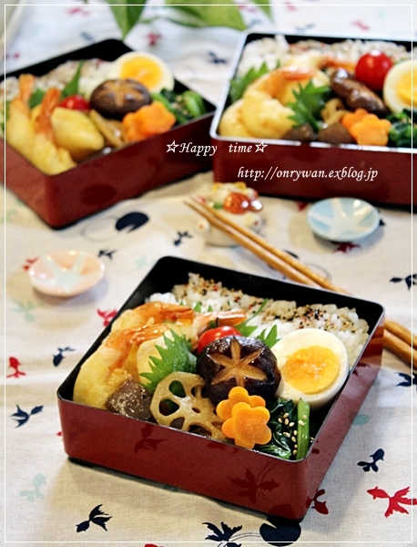 エビのフリッターとおばんざい的なお弁当♪_f0348032_18101577.jpg