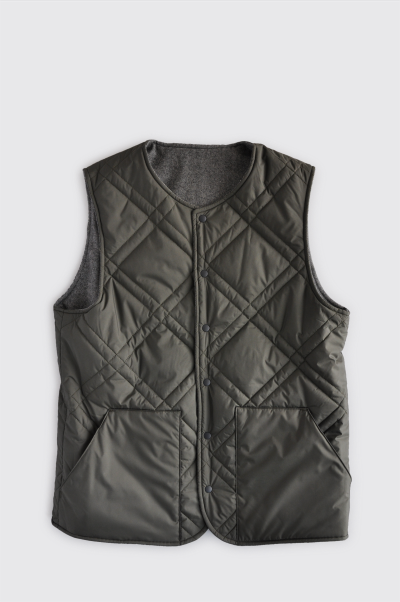 STILL BY HAND　 Wool Herringbone × Nylon Taffeta Quilting Vest_d0120442_15315636.png