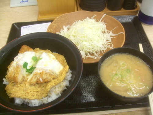 朝ごはん かつや ミニカツ丼セット 390円 税込み421円 食べた 食欲記