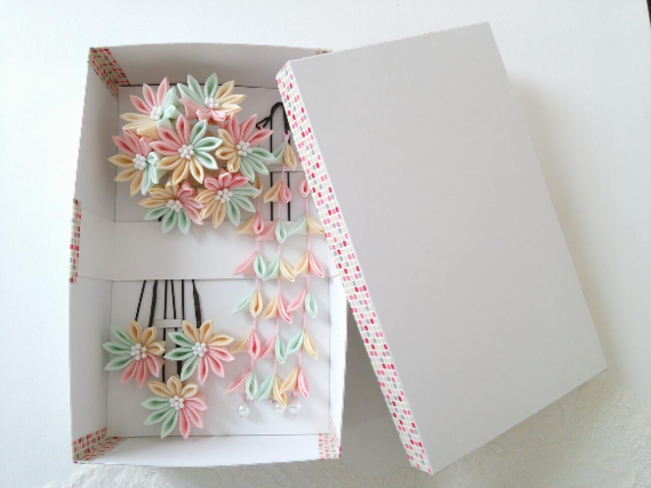 匿名配送　お子様用　つまみ細工　かんざしセット 匿名配送お子様用つまみ細工かんざしセット