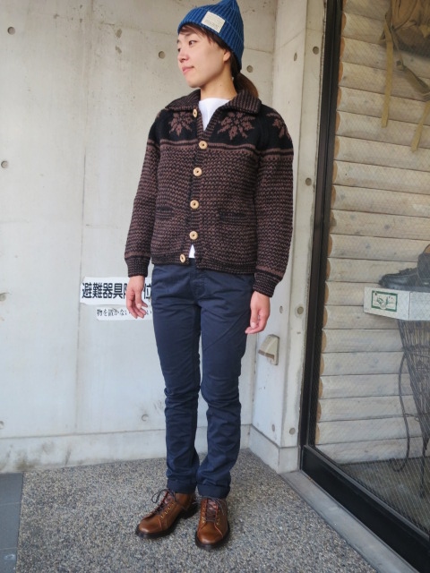 INVERALLAN ・・・ SNOW FLAKE LUMBER CARDIGAN もう1色の当店・雪柄別注色 (再!)_d0152280_22111034.jpg