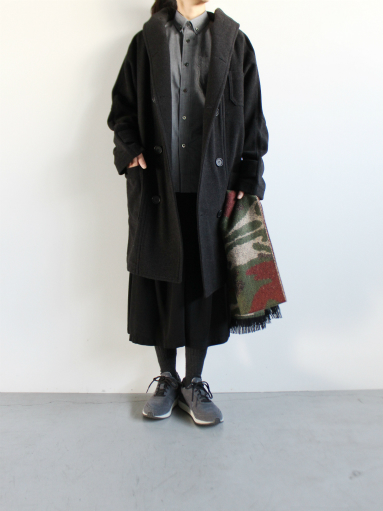 HACKNEY UNION WORKHOUSE　Fisherman Coat Long / Black Italian Wool_b0139281_14512855.jpg