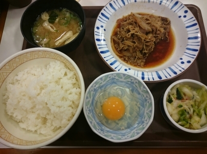 10/31夜勤明け 牛皿定食並¥530+アサヒスーパードライ中瓶¥380@すき家_b0042308_15071188.jpg