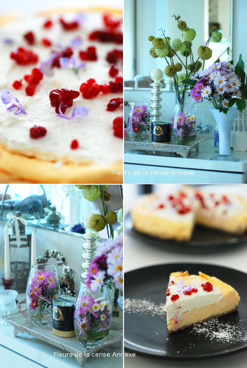 low-carbohydrate *　Baked Fromage Frais cake with Rasberries_b0249307_22332467.jpg