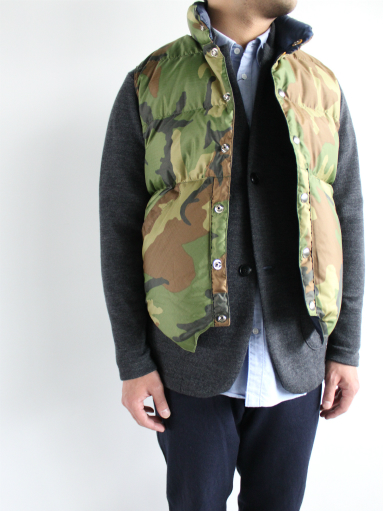 CRESCENT DOWN WORKS 迷彩柄のダウンベスト (products for us