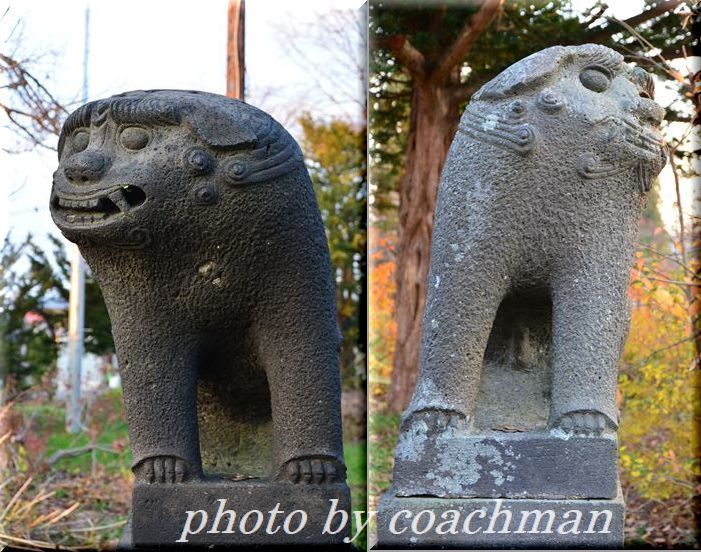 「江部乙神社」笑う狛犬1 (滝川市) _a0315942_22075368.jpg