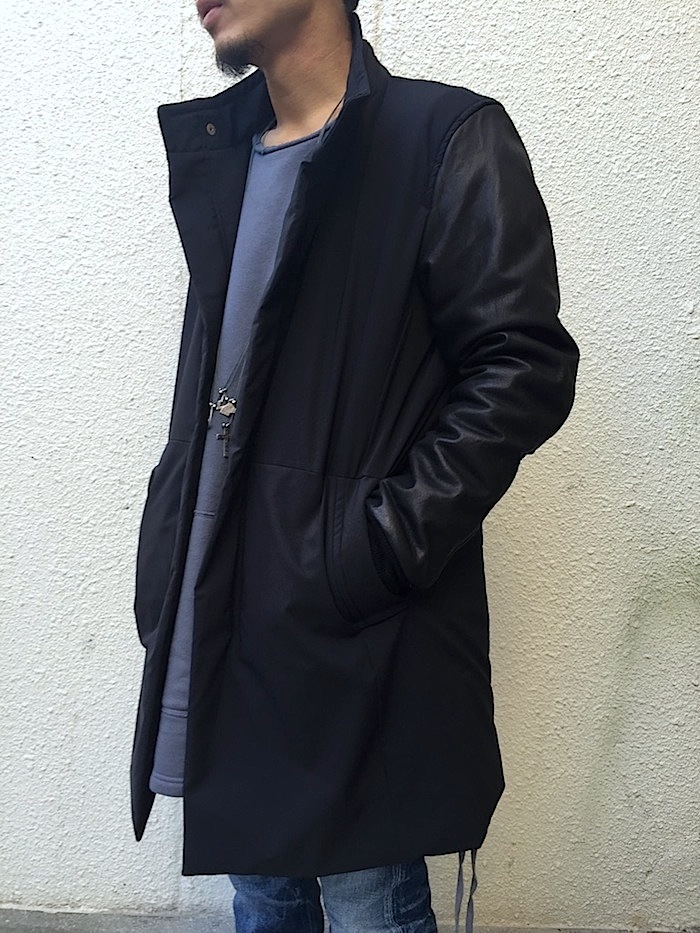 nonnative / Contractor Puff Coat Poly Stretch \"Pliantex\" with Cow Leather_d0177272_15465087.jpg