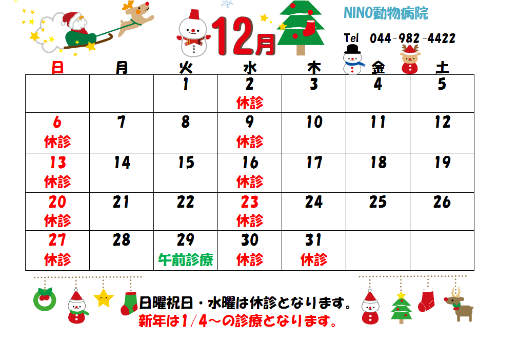 12月の診療日のお知らせ☆_e0288670_14514015.png