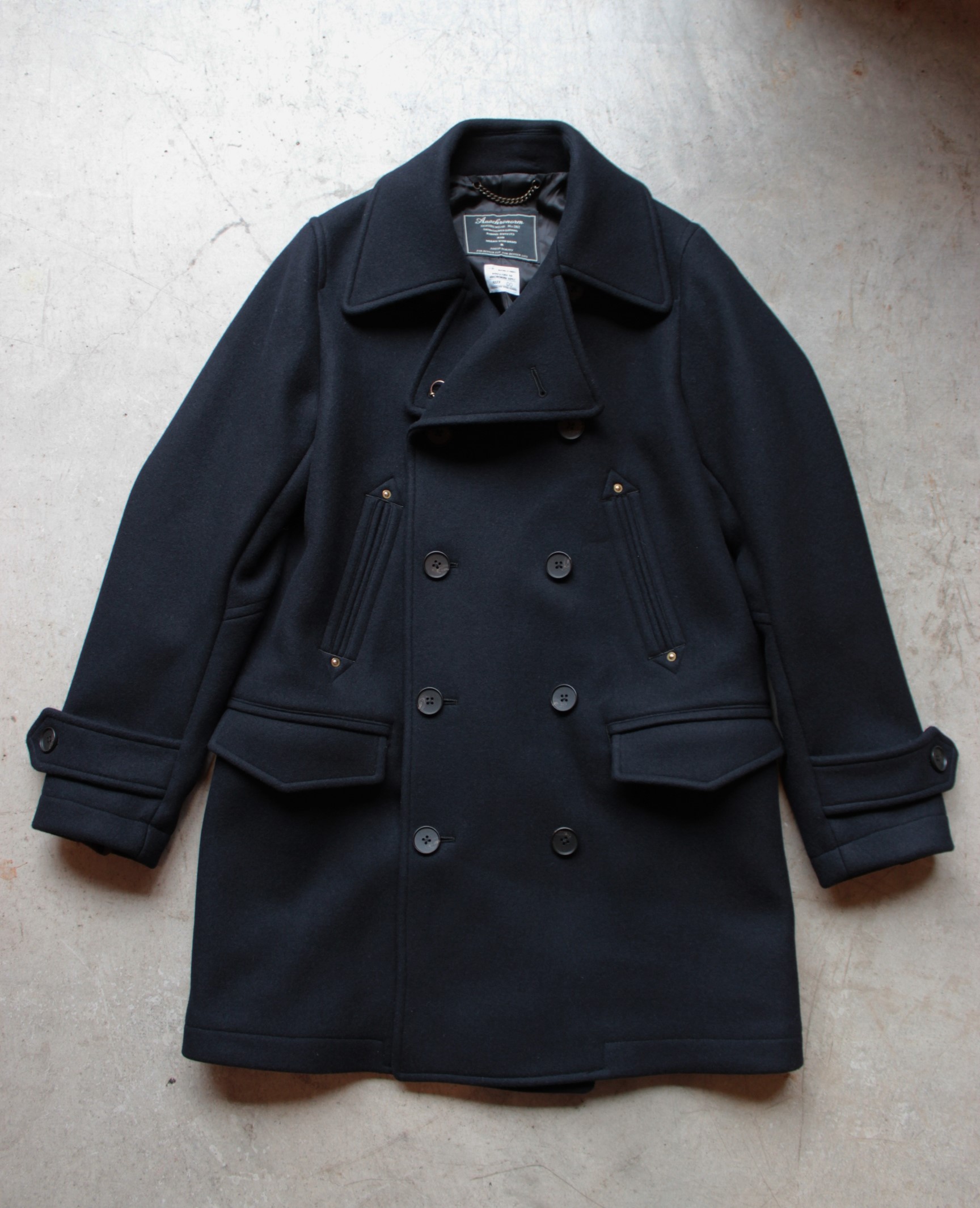 ANACHRONORM Wool Melton P-Coat [NAVY] - Fresh Service