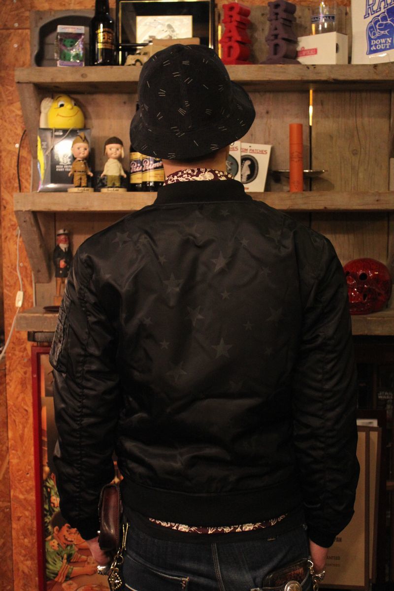 ジャケット・アウター CALEE Allover star pattern MA-1 CALEE Allover star pattern MA-1 type flight jacket - FLOATER