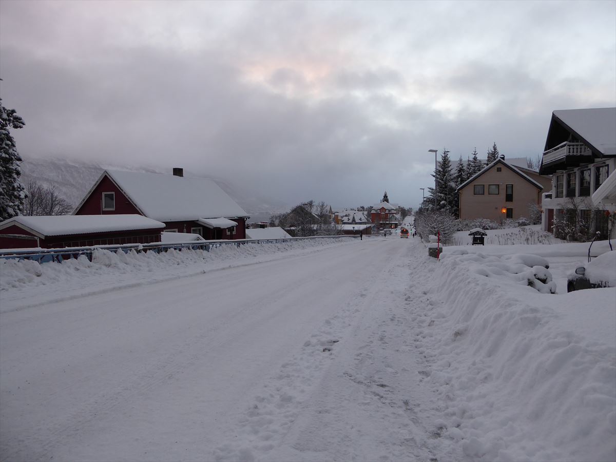 雪が積もりました : ノルウェー北極圏の街へ
