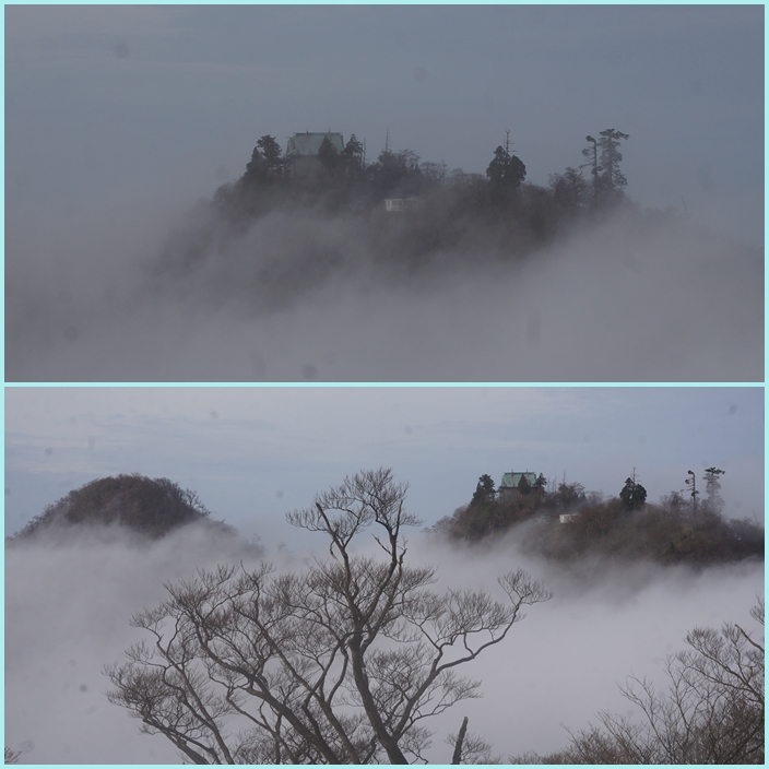 初冬の英彦山へ・・・・雲海に聳える中岳､南岳の展望。_f0016066_19312026.jpg