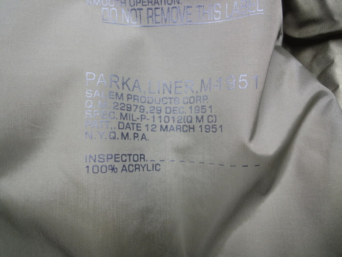 レプリカのM-51パーカ ライナー C.A.B CLOTHINGの場合 : M レプリカのM-51パーカ ライナー C.A.B CLOTHINGの場合 : M