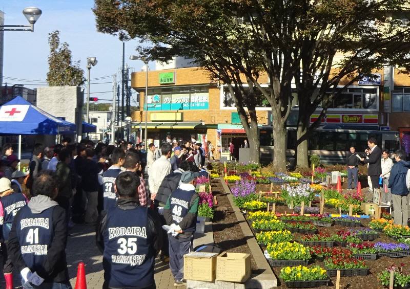 小平駅南口花壇植え替え_f0059673_18271378.jpg