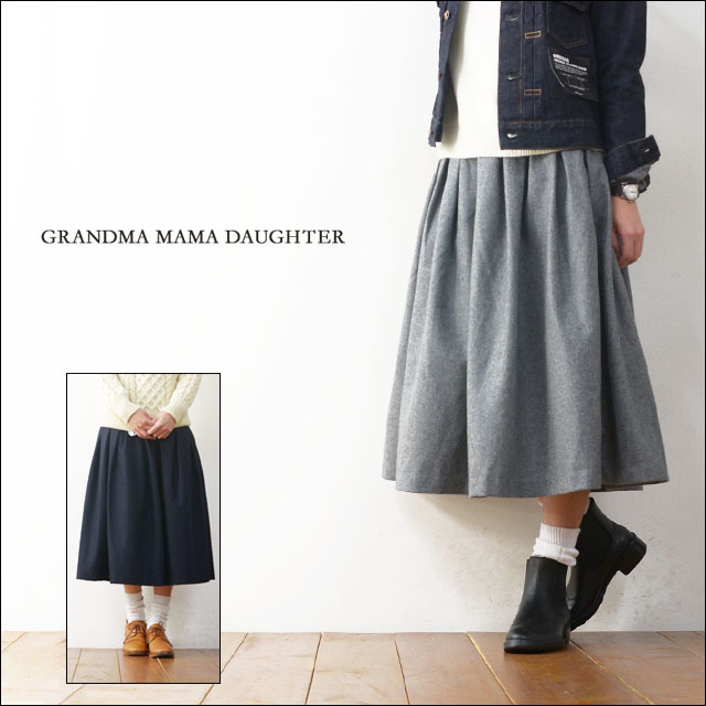 GRANDMA MAMA DAUGHTER [グランマ・ママ・ドーター] ライトメルトンプリーツロングスカート [GK530012] LADY\'S_f0051306_19465239.jpg