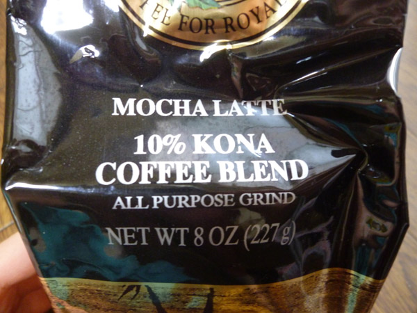 ROYAL KONA COFFEE MOCHA LATTE 10% KONA COFFEE BLEND 8oz_c0152767_22272953.jpg