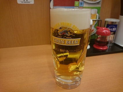 12/9 W餃子定食ライス大盛り無料¥640+生ビール¥310@日高屋_b0042308_11222083.jpg