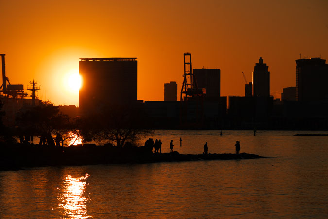 お台場海浜公園の夕景1_a0263109_1031458.jpg