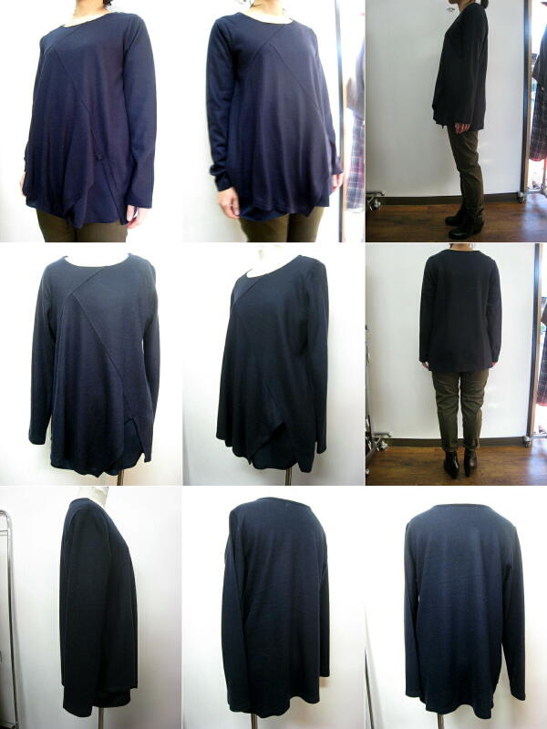 ｃｌｏｃｈｅ （ クロッシェ ）　ウーリッチジャージー配色ＮＥＷヴィーナススエードＴＯＰＳ  ＮＡＶＹ_a0089359_14391979.jpg