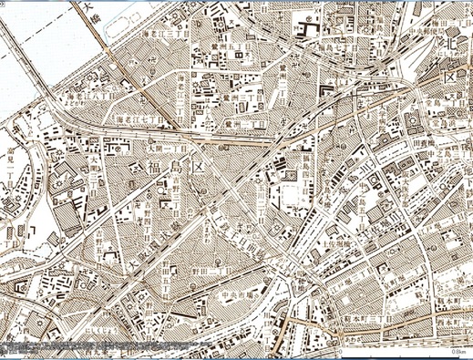 昭和30年代後半[大阪市区分地図 北区]大淀区合併前/廃線阪神北