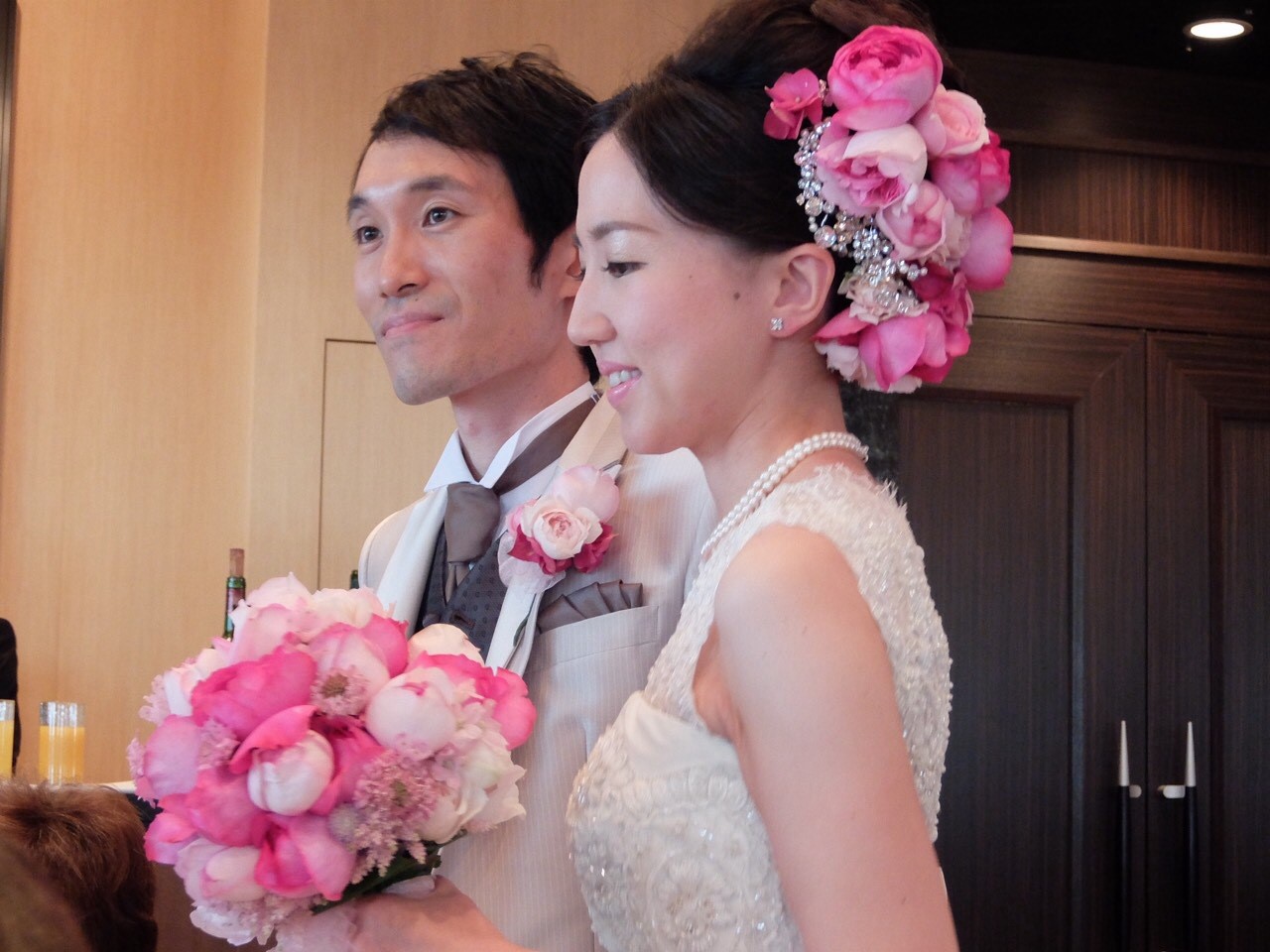 新郎新婦様からのメール 横浜ベイシェラトンホテルの花嫁様へ 結婚式という実感 一会 ウエディングの花