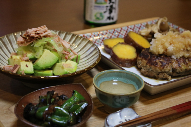 アボカドオリーブ葱おかか醤油。かぼちゃのスープ。_f0348831_07465413.jpg