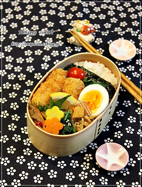 かじきフライで海苔弁当♪_f0348032_18124927.jpg