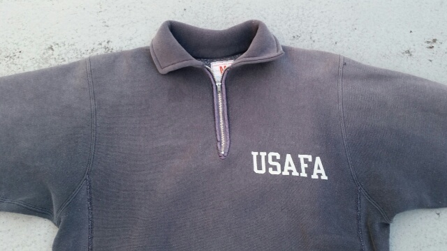 60s Champion REVERSE WEAVE Half zip “USAFA”_f0329479_21583773.jpg